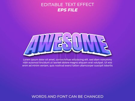 Illustration for Awesome 3D editable text effect vector template - Royalty Free Image