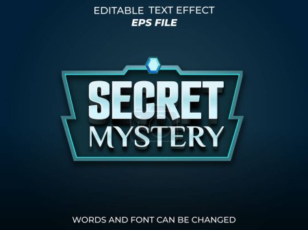 Illustration for Secret mystery text effect, font editable, typography, 3d text for medieval fantasy rpg games. vector template - Royalty Free Image