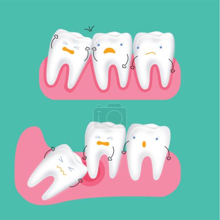 Illustration for Vector free cartoon dental care - Royalty Free Image