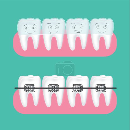 Illustration for Vector free cartoon dental care - Royalty Free Image