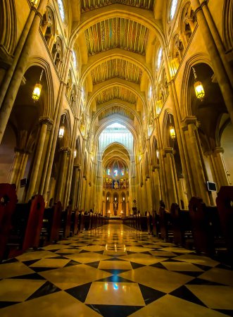 Beautiful view inside the Santa Mara cathedral in Madrid - Spain - Europe