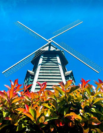 Windmill in the day in Parque Europa in Spain - Europe