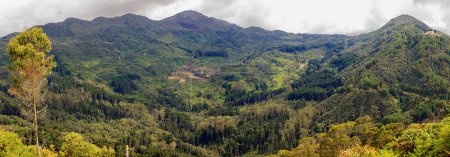 Panoramic of mountains behind the Monserrate hill in Bogota - Colombia