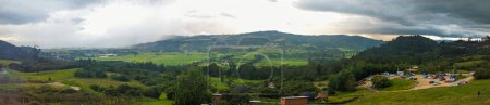 Panoramic of intense rain in the rural area of Sopo in Cundinamarca - Colombia