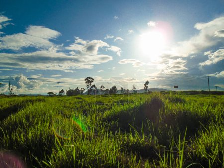 Green landscape on a sunset in rural area of Bosa; south of Bogota - Colombia