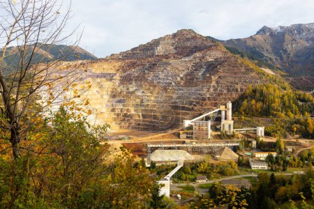 Erzberg open pit iron mine in Austria, Tourist attraction in the austrian alps.