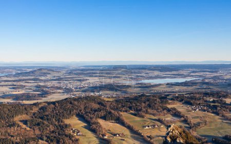 Paisaje de la tierra de Salzburgo, vista desde la montaña de Gaisberg en Salzburgo