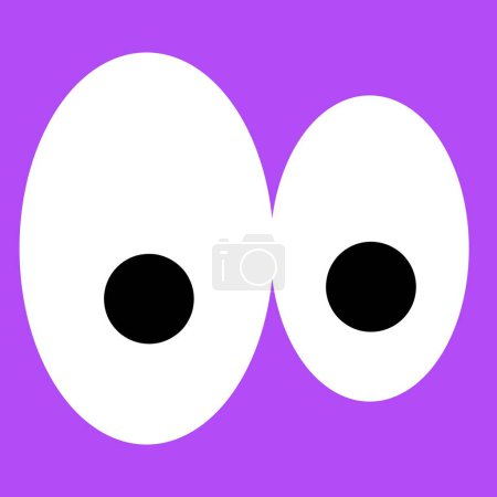 Photo for Simple cartoon eyes on purple background - Royalty Free Image