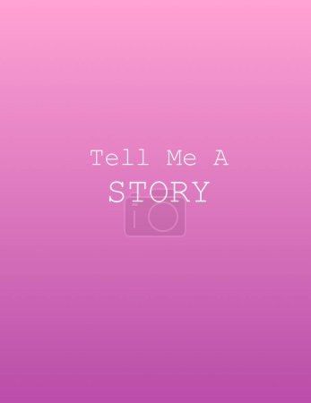 Foto de "Cuéntame una historia "escrita en blanco sobre fondo rosa - Imagen libre de derechos