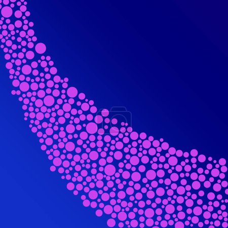 Photo for Swooping line made of small purple dots on blue background - Royalty Free Image