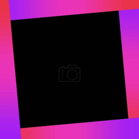 Photo for Black lopsided square background with red and purple gradient border - Royalty Free Image