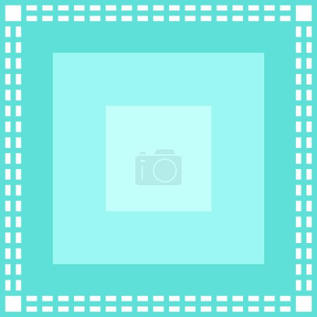 Photo for Blue square background with white squares in the corners and dashed blue lines around the edges - Royalty Free Image
