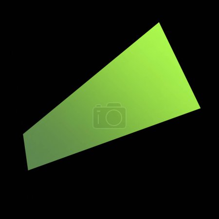 Foto de Gradiente verde forma de cuatro caras sobre fondo negro - Imagen libre de derechos