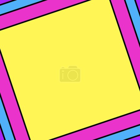 Photo for Bright lopsided square background with pink, blue, and purple border - Royalty Free Image