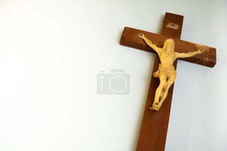 Photo for Vintage wooden cross, holy week, religion - Royalty Free Image