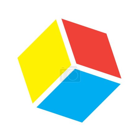 Ilustración de Icono del cubo, bloque cuboide forma vector elemento ilustración - Imagen libre de derechos