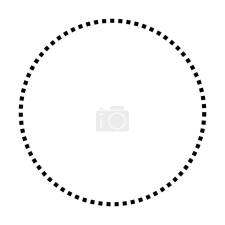 Ilustración de Forma de círculo icono punteado símbolo de geometría vectorial para elemento de diseño gráfico creativo en una ilustración pictograma de color plano - Imagen libre de derechos