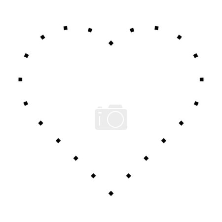 Ilustración de Forma de corazón punteado vector icono de diseño gráfico creativo ui elemento en una ilustración pictograma - Imagen libre de derechos