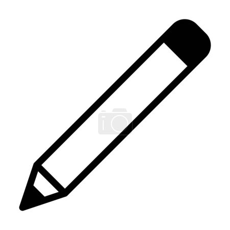 Téléchargez les illustrations : Icône crayon vecteur élément doodle pour l'éducation dans une illustration de pictogramme de glyphe - en licence libre de droit