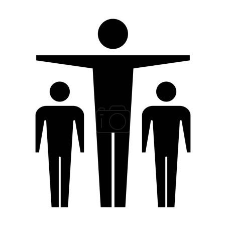Illustration for Leadership icon vector group of people and leader symbol in glyph pictogram illustration - Royalty Free Image