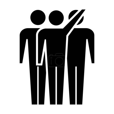 Illustration for Leadership icon vector group of people and leader symbol in glyph pictogram illustration - Royalty Free Image