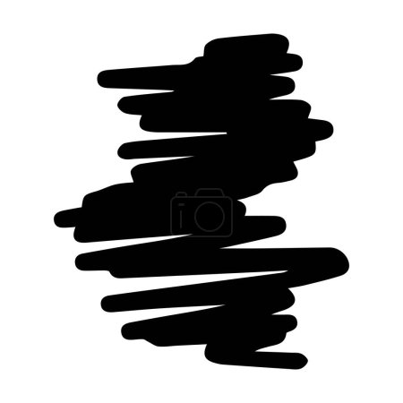 Illustration for Scribble brush abstract element, charcoal stroke curly line set illustration for background design - Royalty Free Image
