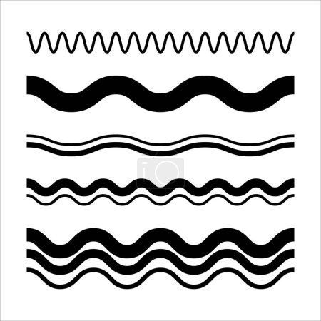Wave line, abstract zigzag curves, seamless pattern texture design element illustration for background graphic 