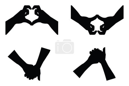 Téléchargez les photos : Les silhouettes de cravates forment l'amour. Illustration vectorielle. - en image libre de droit