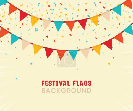 Illustration for Wreath of festive flags vector background - Royalty Free Image