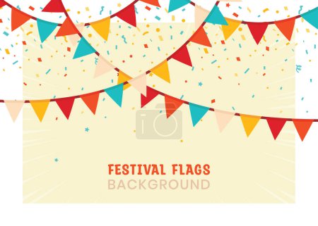 Illustration for Wreath of festival flags vector background - Royalty Free Image