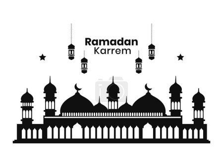 Moschee Ramadan kareem Silhouette schwarze Landschaft Konzept