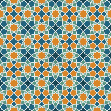 Flat design Arabic mosaic seamless pattern background