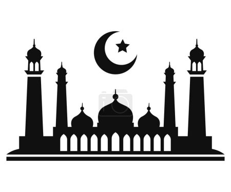 Islamic mosque silhouette vector illustration