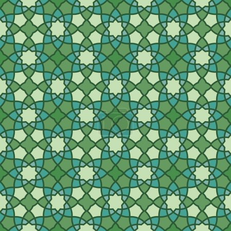 Moroccan seamless pattern green color ramadan decorative background
