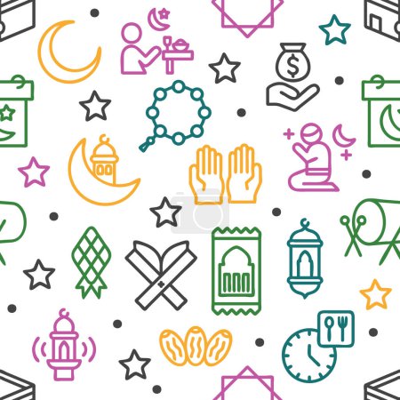 Nahtloses Muster Ramadan Kareem Elemente Hintergrund-Illustrationen
