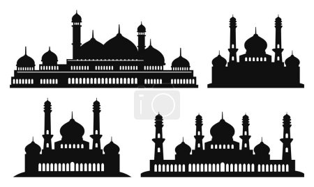 Islamic mosque silhouette collection.Background illustration