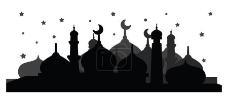 Islamische Moschee Silhouette Hintergrund Illustration