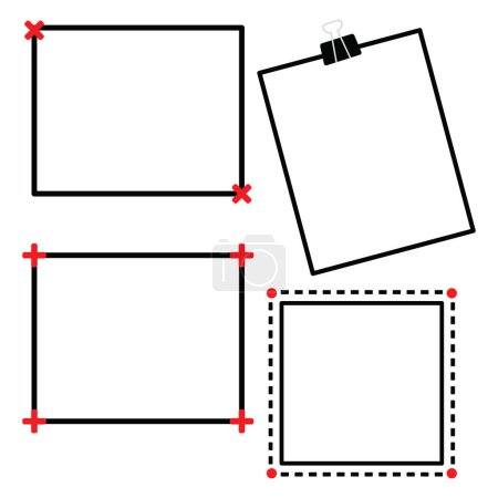 Photocall line frame template collection. Vector illustration