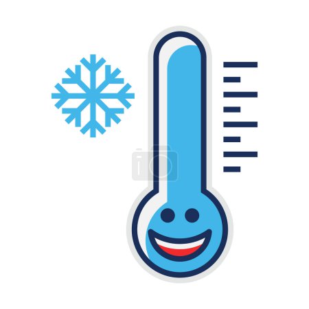 Illustration for Sticker thermometer frost cloud icon. Vector illustration. - Royalty Free Image