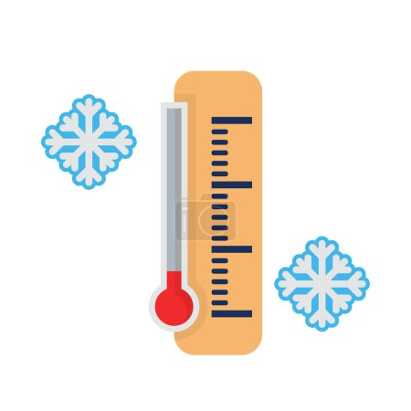 Illustration for Winter cloud thermometer. Vector illustration - Royalty Free Image