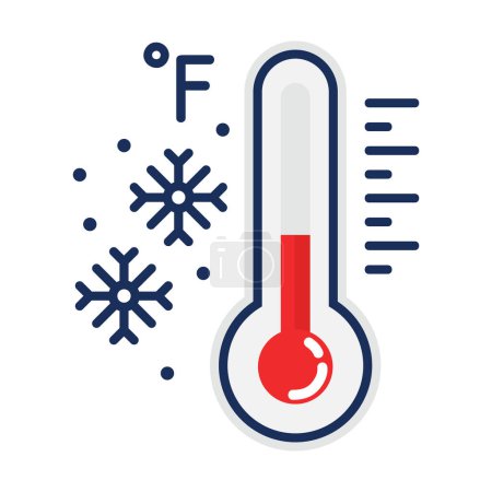 Illustration for Winter thermometer temperature fahrenheit icon drawing doodle - Royalty Free Image