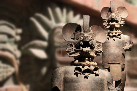 Téléchargez les photos : Le roi chauve-souris aztèque est associé à Mictlantecuhtli, Dieu de la mort, ainsi qu'à la pollinisation et à la fertilité, - en image libre de droit
