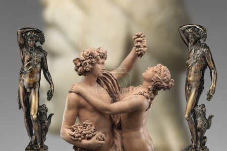 Photo for Depiction of authentic statues of ancient Rome of Bacchus the god of wine and festivities. - Royalty Free Image