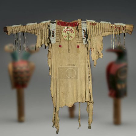 Native American  Art - A Character - War Shirt - a kind of battle uniform