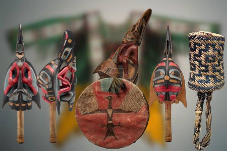 Arte Nativo Americano Shak Shak, Rattle y Drum