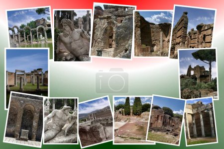 Photo for Built by the Roman Emperor Hadrian, Hadrian's Villa (Tivoli, Rome) is one of the most beautiful archaeological sites of ancient Rome - Royalty Free Image