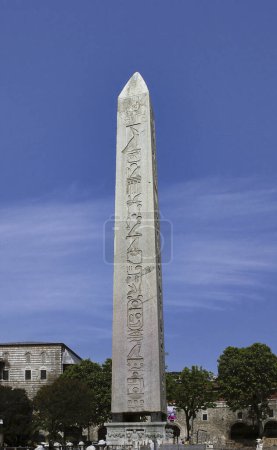 Photo for The Egyptian Obelisk, also known as the Obelisk of Theodosius, is an ancient Egyptian obelisk located in the Hippodrome of Istanbul, Turkey - Royalty Free Image