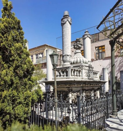 Photo for The Tomb of Mimar Sinane in Istanbul, Turkey, is the burial place of the famous Ottoman architect Mimar Sinan known for having designed the most important architectural works of the Ottoman Empire - Royalty Free Image