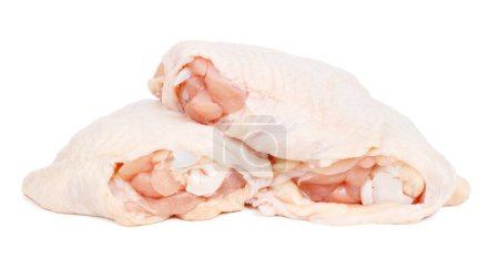 Téléchargez les photos : Cuisse de poulet à griller sur fond blanc. - en image libre de droit