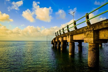 Photo for Beautiful seascape with bridge and pier - Royalty Free Image